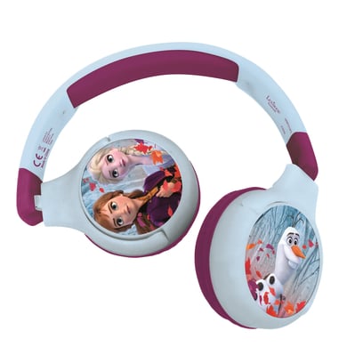 LEXIBOOK Disney Frozen 2-in-1 Bluetooth Headphones for Kids with Built-in Microphone