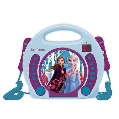 LEXIBOOK Lecteur CD enfant portable Disney La Reine des neiges 2 micros