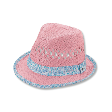 Levně Sterntaler Organický slaměný klobouk růžový