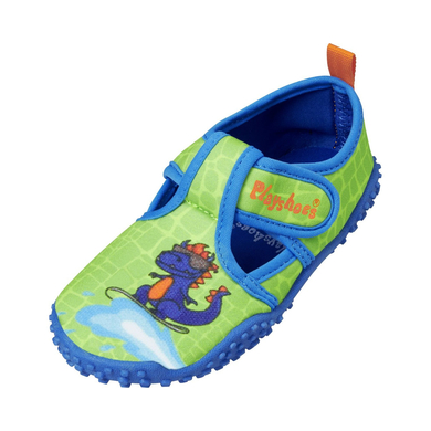 Playshoes Chaussons de bain enfant scratch dinosaure bleu/vert