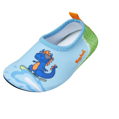 Playshoes Chaussons de bain enfant dinosaure bleu/vert