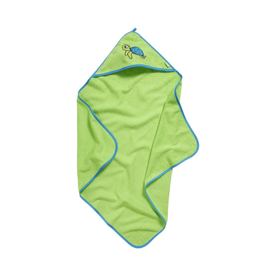 Image of Playshoes Asciugamano in spugna con cappuccio S child verde rospo059