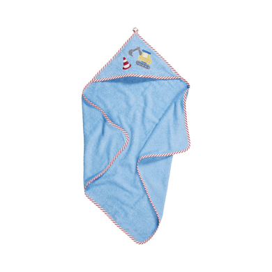 Playshoes Cape de bain enfant éponge chantier bleu