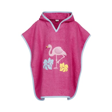 Playshoes Poncho de rizo rosa flamingo