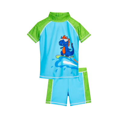 Playshoes Maillot de bain enfant 2 pièces anti-UV dinosaure bleu vert