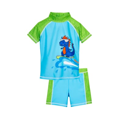 Playshoes Set de baño con protección UV Dino azul-verde