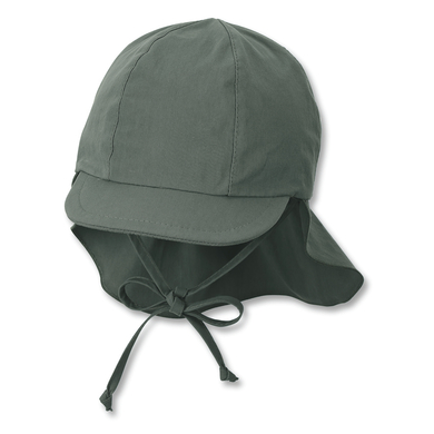 Sterntaler Casquette à visière avec protection du cou vert foncé