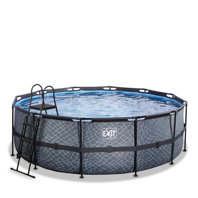 EXIT Piscine tubulaire ronde Stone pompe à filtre sable 12V ø4,27x1,22 m