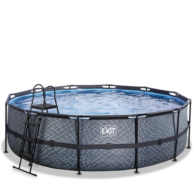 EXIT Piscina Frame Pool ø488x122cm (bomba de filtro 12v) Gris