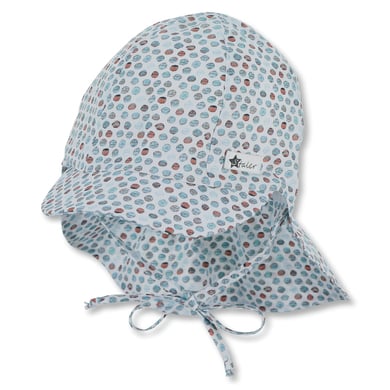 Sterntaler Casquette à visière biologique avec protection du cou turquoise clair