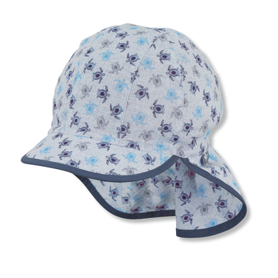 Sterntaler Casquette à visière biologique avec protection du cou bleu
