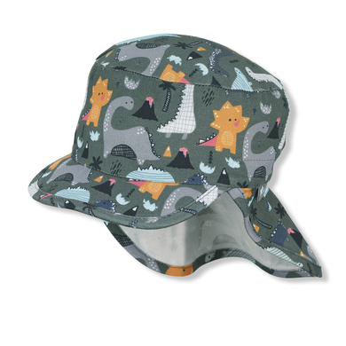 Sterntaler Casquette à visière avec protection du cou vert foncé