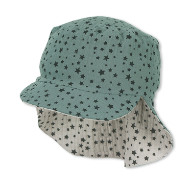 Image of Sterntaler Cappello reversibile a punta con protezione del collo verde scuro059