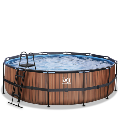 Levně EXIT Frame Pool ø488x122cm (12v Sand filtr) - vzhled dřeva