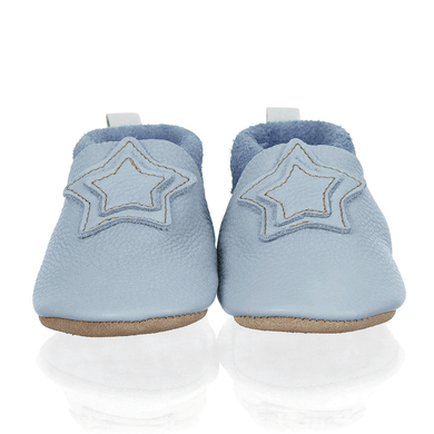 Levně Sterntaler Dětská prolézací kožená obuv světle modrá