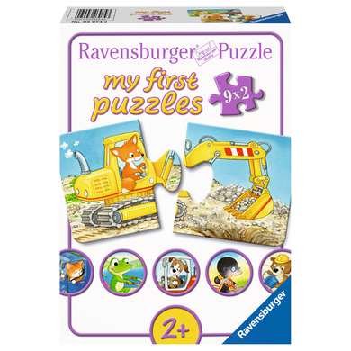 RAVENSBURGER Moje první puzzle Zvířátka na stavbě 9x2 dílků