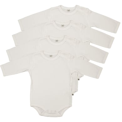 Pippi långärmad bodysuit 4-pack vit