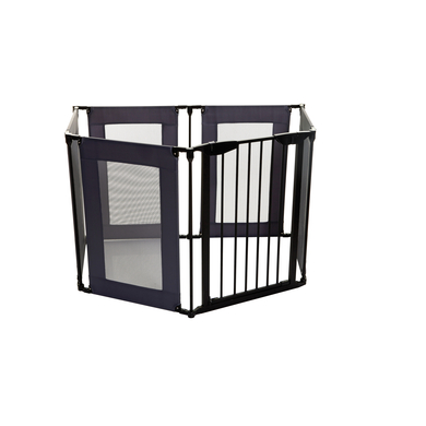 Dream baby ® Brooklyn 2-in-1 Converta 6 paneler lekstuga/extra bred barriär, grå/svart