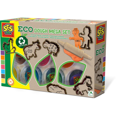 Levně SES Creativ e® Eco modelovací hmota mega set s vykrajovátky na sušenky - zvířata