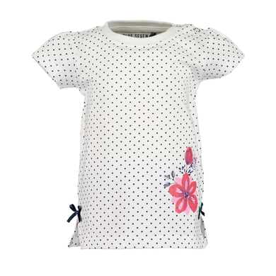BLUE SEVEN T-Shirt fleurs blanc