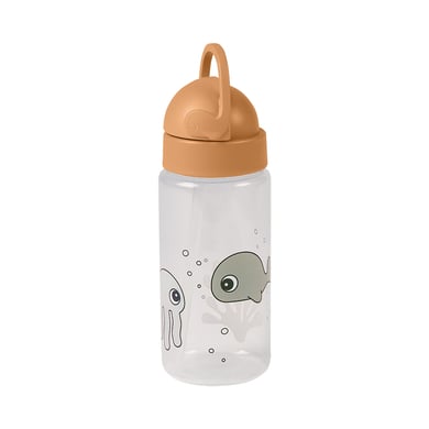 Done by Deer ™ Botella con pajita Sea friends en amarillo mostaza/gris