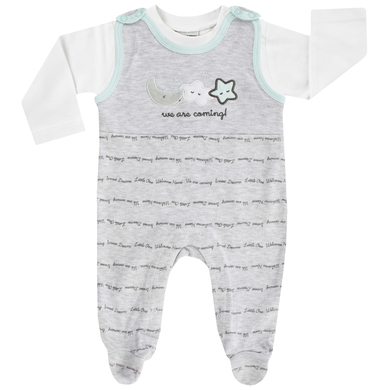 JACKY jeu de grenouillères WELCOME gris-melange / blanc