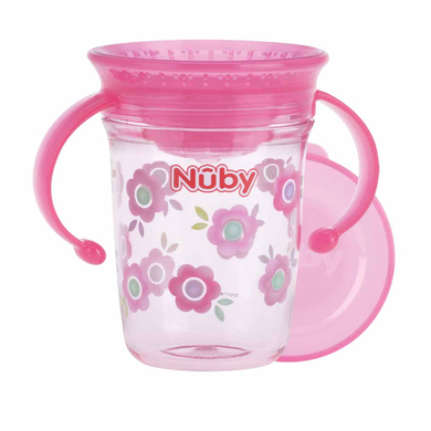 Nûby 360° sippy cup WONDER CUP 240 ml tritan by Eastman en rosa