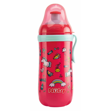 Nûby tazza per bere Pop-up con anello luminoso da 18 mesi 360 ml in rosa