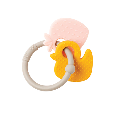 Nattou Tandring Duck & Strawberry Grey Ring