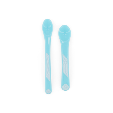 TWISTSHAKE Cuillères enfant manche court/long 4 m+, PP bleu pastel lot de 2