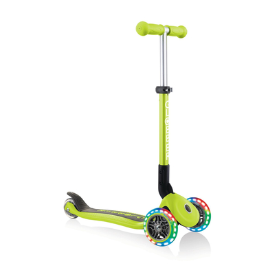 GLOBBER Trottinette enfant 3 roues évolutive pliable JUNIOR LIGHTS roues lumineuses vert