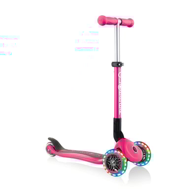 GLOBBER Trottinette enfant 3 roues évolutive pliable JUNIOR LIGHTS roues lumineuses fuchsia