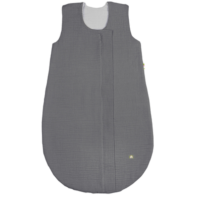 odenwälder Saco de dormir de muselina gris 70 cm - 90 cm