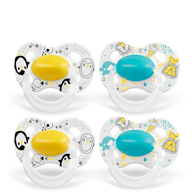 Image of Medela Baby Set ciucci Original 0-6 mesi DUO Signature 4 pezzi giallo e turchese059