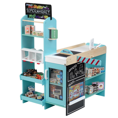 Theo klein Marchande enfant supermarché, bois MDF 9391