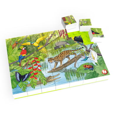 HUBELINO ® Puzzle Zvířata v tropickém deštném pralese (35 dílků)