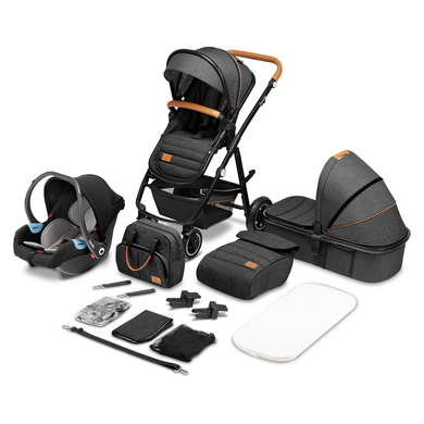 lionelo Amber 3 in 1 Grey Graphite Combi Barnevogn