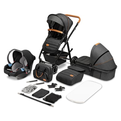 lionelo Carrito de bebé Combi Amber 3 en 1 Grey Graphite
