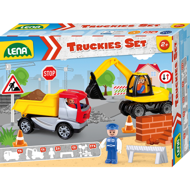 LENA® Figurines pelleteuse camion benne chantier Truckies