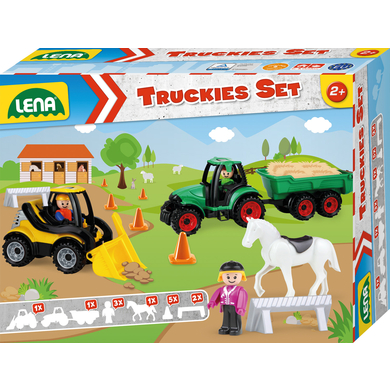 LENA® Figurines tracteur et chargeur ferme Truckies
