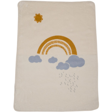 DAVID FUSSENEGGER Plaid enfant arc-en-ciel blanc naturel 100x75 cm