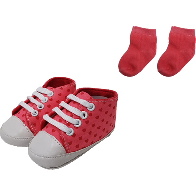 HÜTTE & CO Chaussons bébé quatre pattes et chaussettes rose