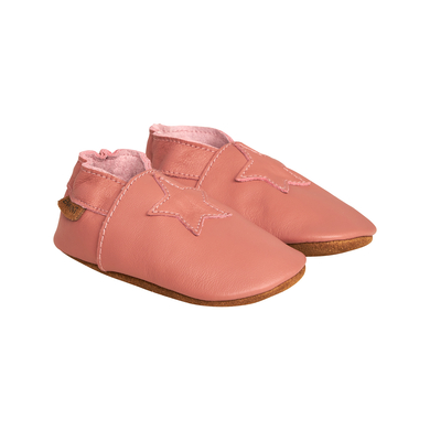 EN FANT Chaussons enfant élastiques cuir vieux rose