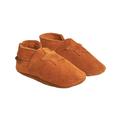 Levně FIXONI Elastické semišové pantofle Leather Brown