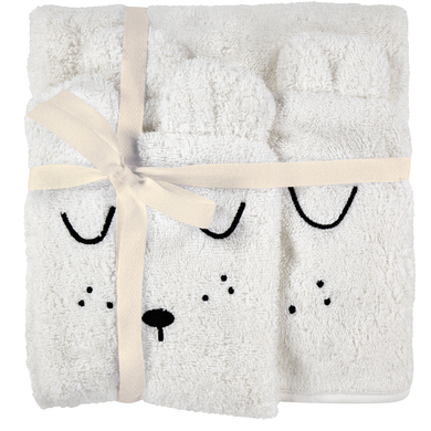 Alvi® Cape de bain et gant de toilette enfant blanc
