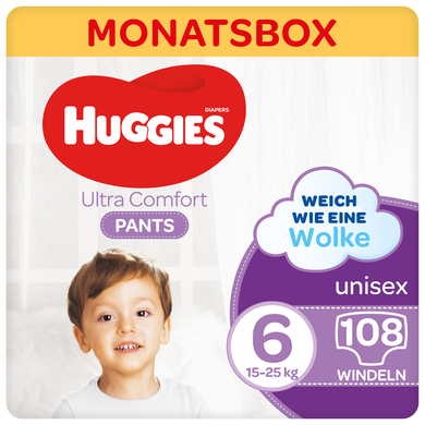 Huggies Couches-culottes de bain bébé jetables Comfort pack mensuel T.6 108 pièces