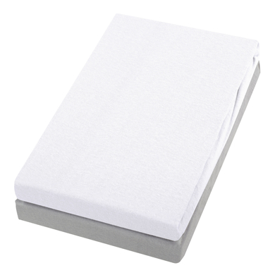 Alvi ® Sábana bajera blanco/plateado 40 x 90 cm 2 unidades