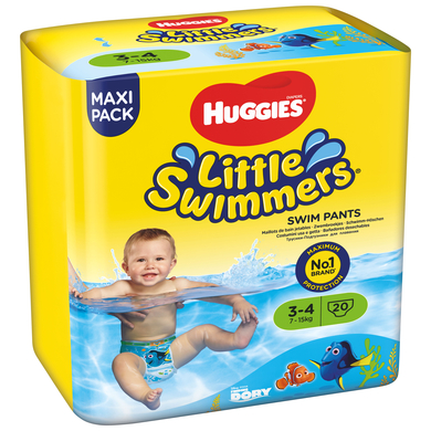 Levně HUGGIES Plenky na plavání Little Swimmers velikost 3-4 4 x 20 kusů