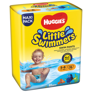 Levně HUGGIES Plenky na plavání Little Swimmers velikost 5-6 4 x 19 kusů