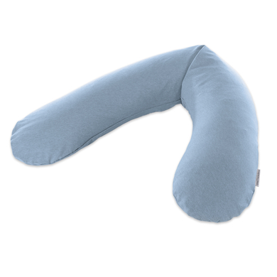THERALINE Coussin d'allaitement et housse Original mélange bleu gris collection bambou
